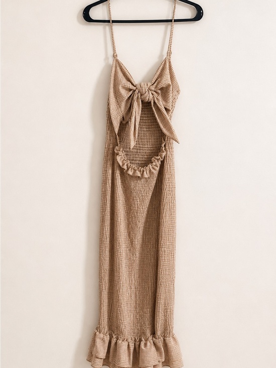 Mable Dresses & Skirts - Petal & Pup Tie-Front Midi Dress in Tan